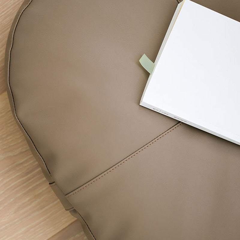 Modern Pouf Ottoman Faux Leather Upholstered Solid Color Square Ottoman