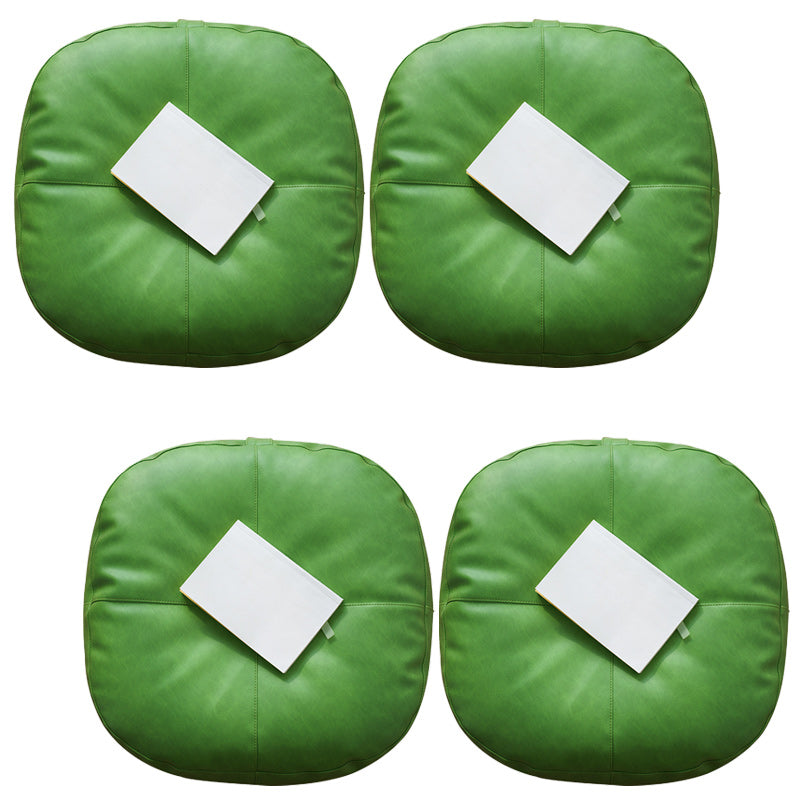 Modern Pouf Ottoman Faux Leather Upholstered Solid Color Square Ottoman