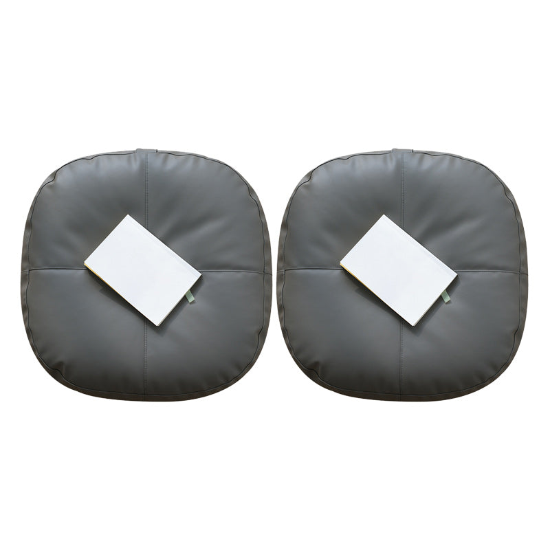 Modern Pouf Ottoman Faux Leather Upholstered Solid Color Square Ottoman