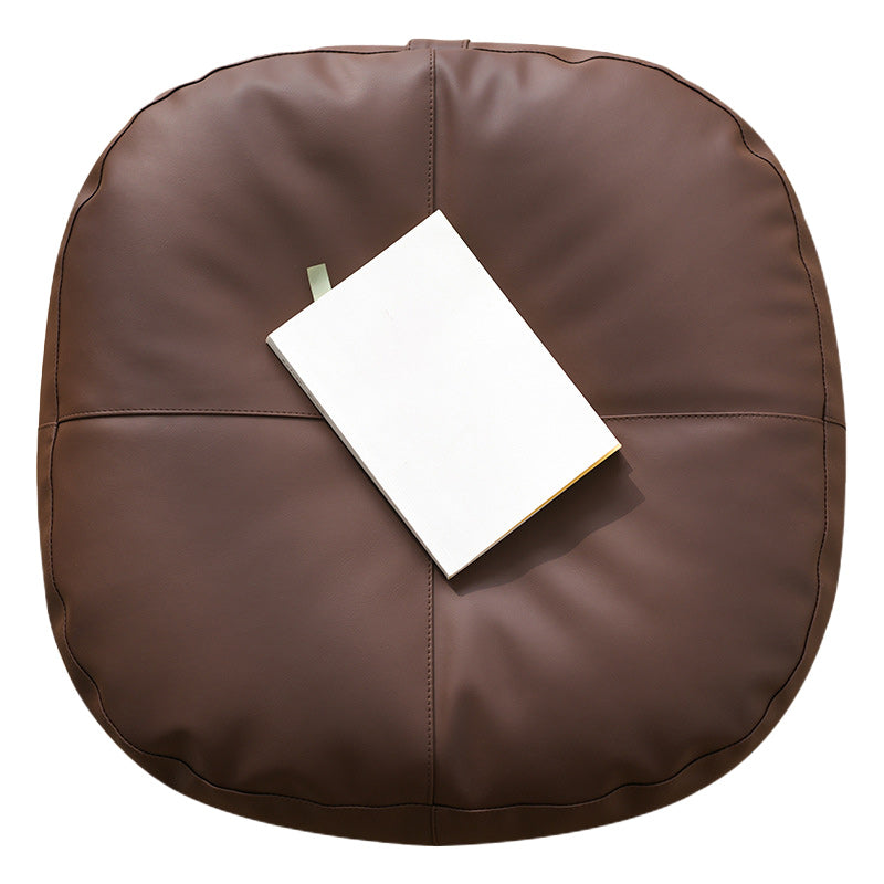 Modern Pouf Ottoman Faux Leather Upholstered Solid Color Square Ottoman