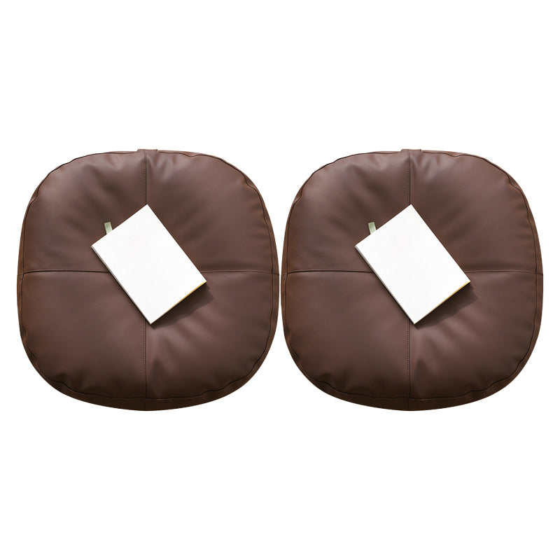 Modern Pouf Ottoman Faux Leather Upholstered Solid Color Square Ottoman