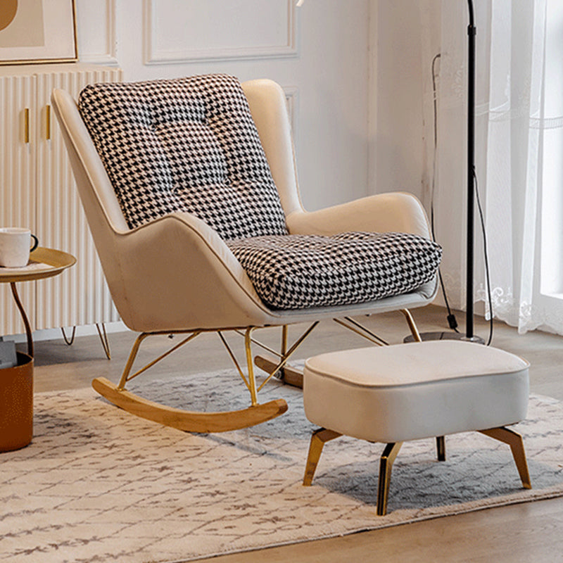 Modern Style Nursery Sofa Rocking Chair Indoor Living Room Rocking Chair with Ottoman