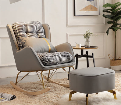 Modern Style Nursery Sofa Rocking Chair Indoor Living Room Rocking Chair with Ottoman