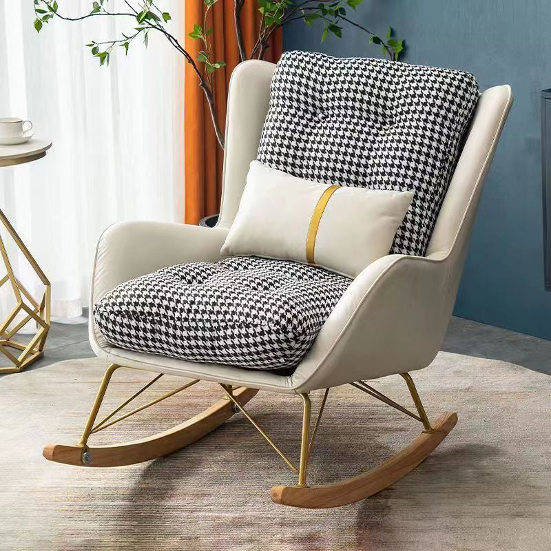 Modern Style Nursery Sofa Rocking Chair Indoor Living Room Rocking Chair with Ottoman