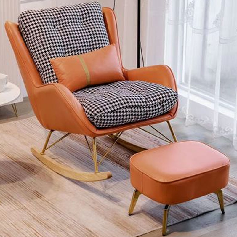 Modern Style Nursery Sofa Rocking Chair Indoor Living Room Rocking Chair with Ottoman