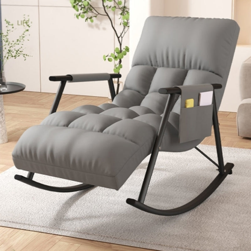 Modern Style Cushions Rocker Chair Spindle Rocker Chair with Metal Frame