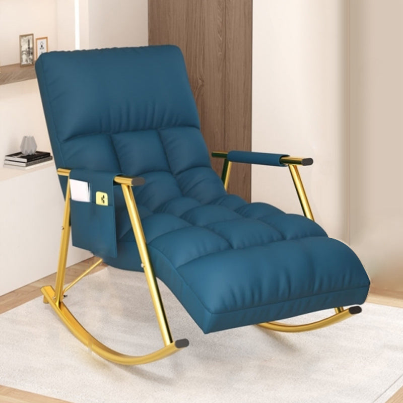 Modern Style Cushions Rocker Chair Spindle Rocker Chair with Metal Frame