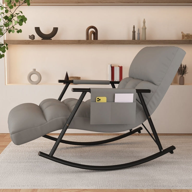 Modern Style Cushions Rocker Chair Spindle Rocker Chair with Metal Frame