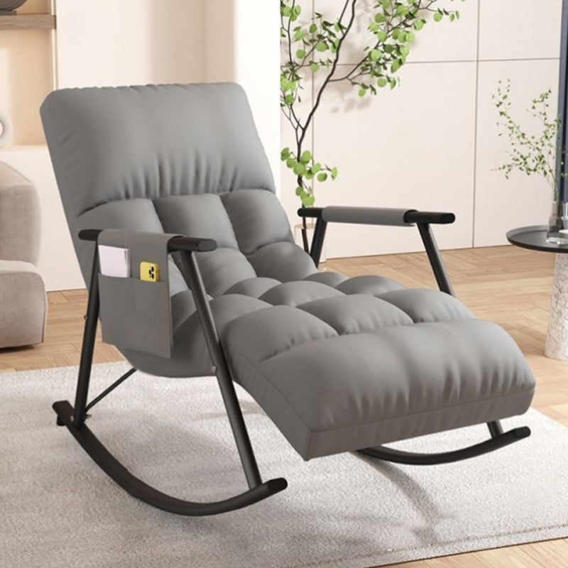 Modern Style Cushions Rocker Chair Spindle Rocker Chair with Metal Frame