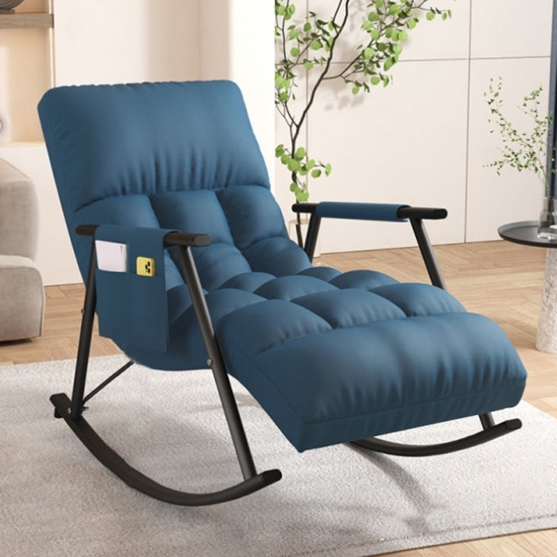 Modern Style Cushions Rocker Chair Spindle Rocker Chair with Metal Frame