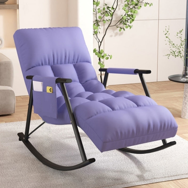 Modern Style Cushions Rocker Chair Spindle Rocker Chair with Metal Frame