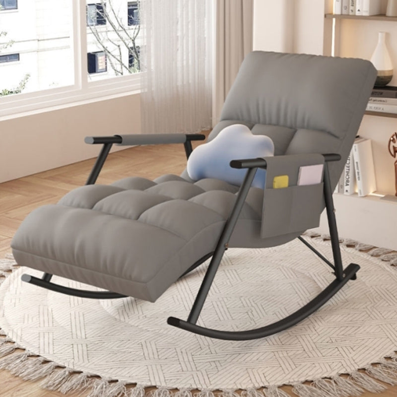 Modern Style Cushions Rocker Chair Spindle Rocker Chair with Metal Frame