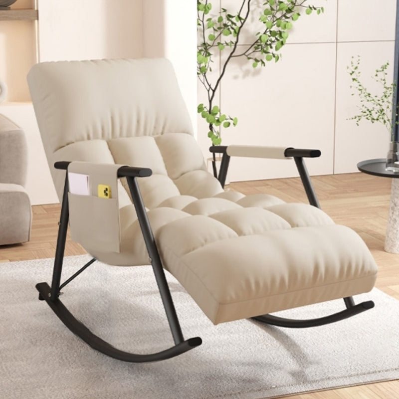 Modern Style Cushions Rocker Chair Spindle Rocker Chair with Metal Frame