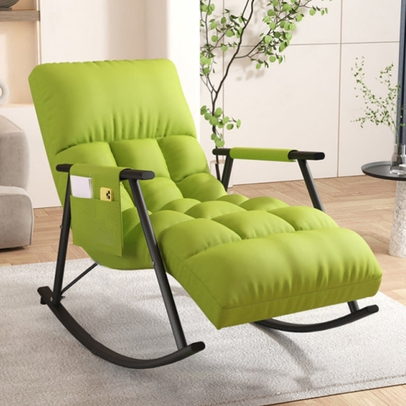 Modern Style Cushions Rocker Chair Spindle Rocker Chair with Metal Frame