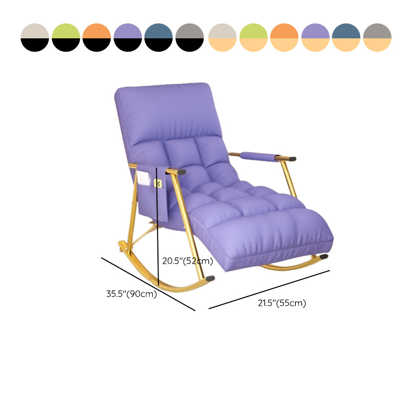 Modern Style Cushions Rocker Chair Spindle Rocker Chair with Metal Frame