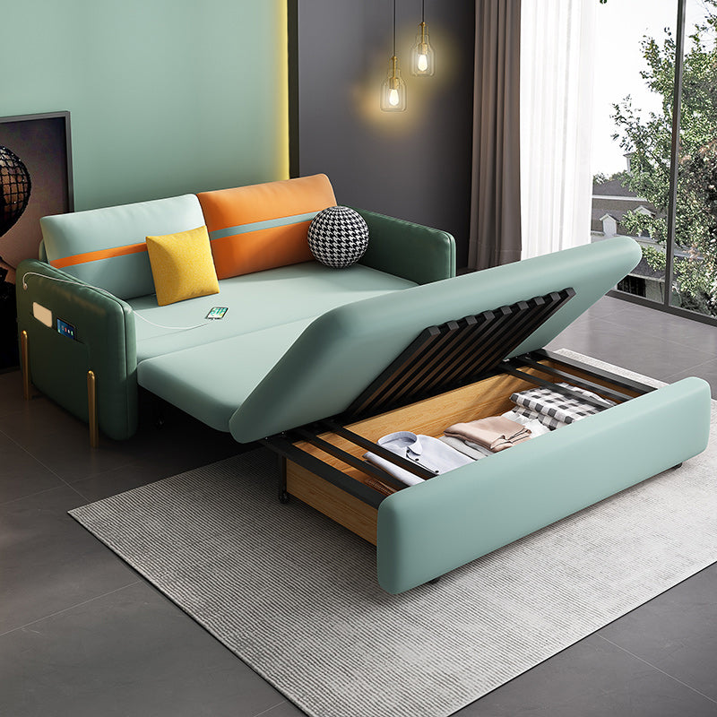 Pillow Included Sofa Futon Cushion Back Square Arms Futon Sleeper Sofa