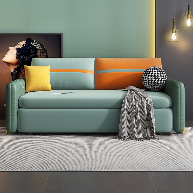 Pillow Included Sofa Futon Cushion Back Square Arms Futon Sleeper Sofa