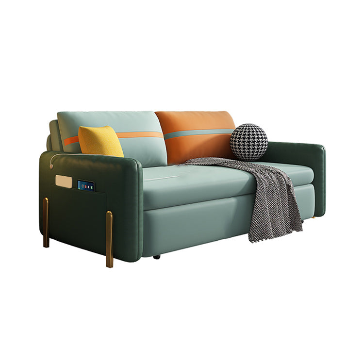 Pillow Included Sofa Futon Cushion Back Square Arms Futon Sleeper Sofa