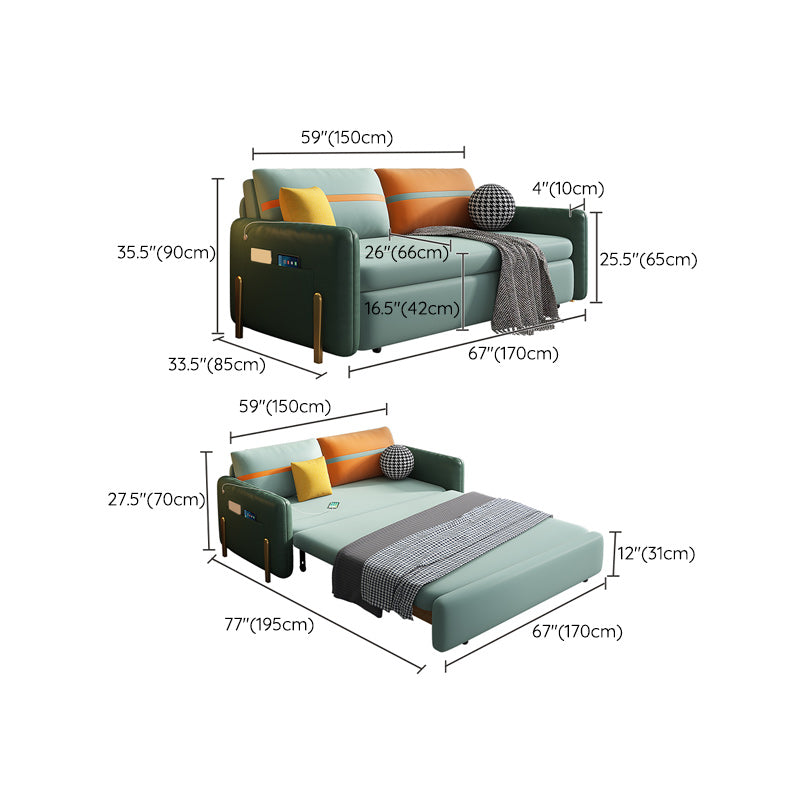 Pillow Included Sofa Futon Cushion Back Square Arms Futon Sleeper Sofa
