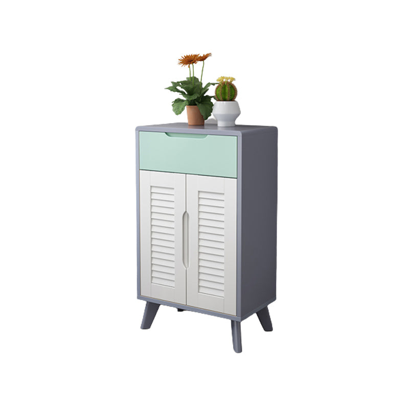 39.37" Tall Gold/Gray Accent Cabinet Rubberwood Cabinet with Drawers