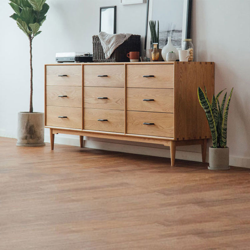 Modern Chest Rectangle 9 - Drawer Bar Pulls Solid Wood Straight Legs Accent Chest