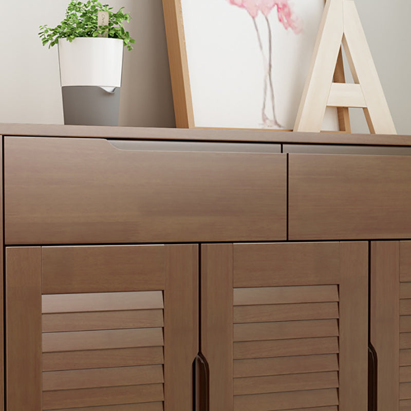 Brown/Natural Door Cabinet 39.37"H Modern Accent Cabinet with Drawers