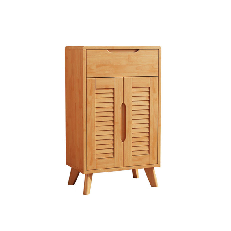Door and Drawer Accent Cabinet Wood Cabinet in Brown/Natural