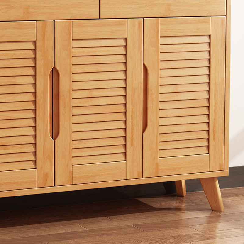Door and Drawer Accent Cabinet Wood Cabinet in Brown/Natural