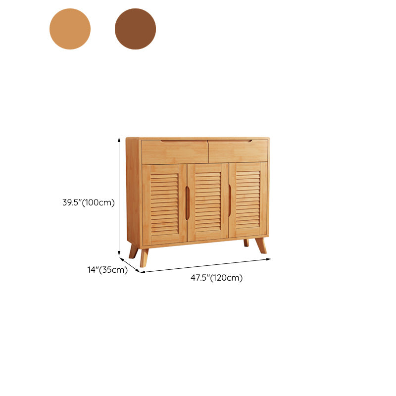Door and Drawer Accent Cabinet Wood Cabinet in Brown/Natural