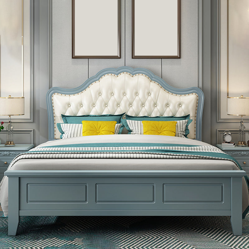 Victorian Standard Bed with Nailhead Trim and Button-tufted Headboard
