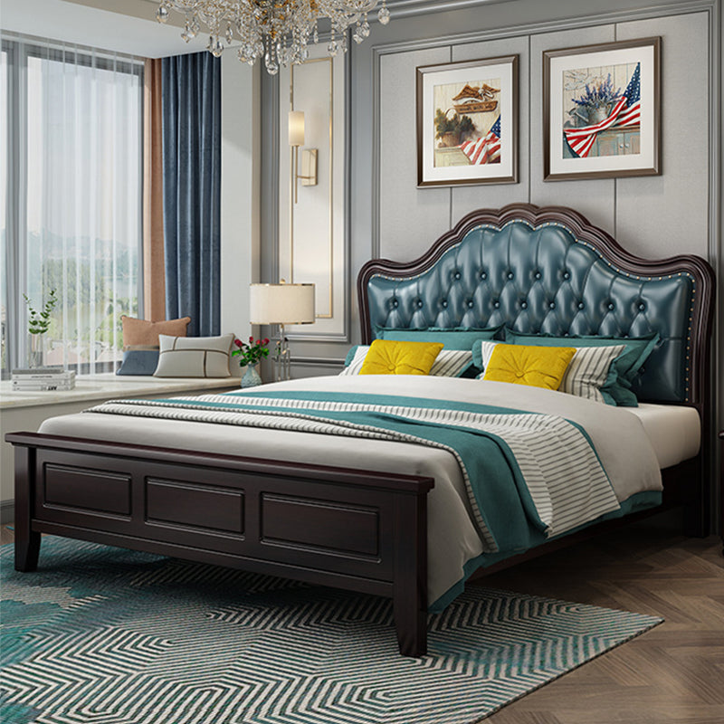 Victorian Standard Bed with Nailhead Trim and Button-tufted Headboard