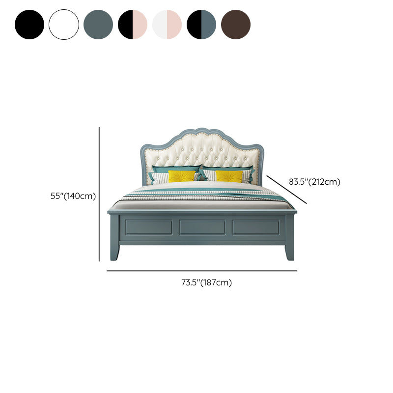 Victorian Standard Bed with Nailhead Trim and Button-tufted Headboard