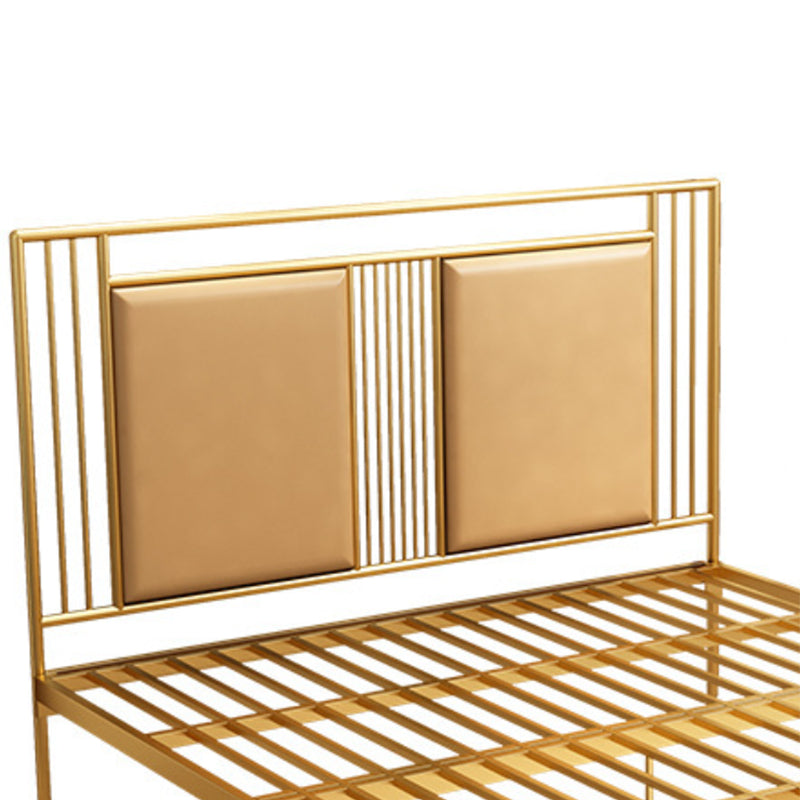 Glam Bed with Rectangle Open-Frame Headboard and Footboard in Iron