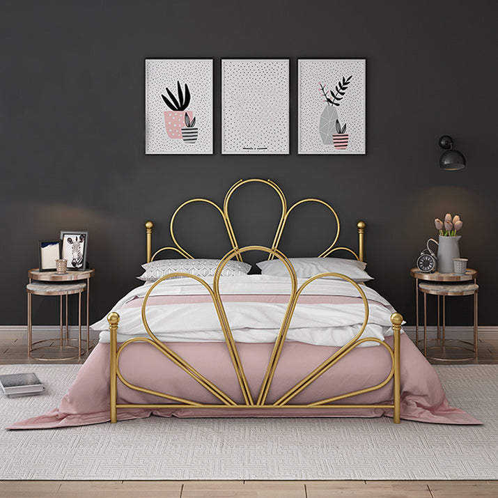 Metal High Open-Frame Bed Contemporary Wire-Grid Simple Bed Frame