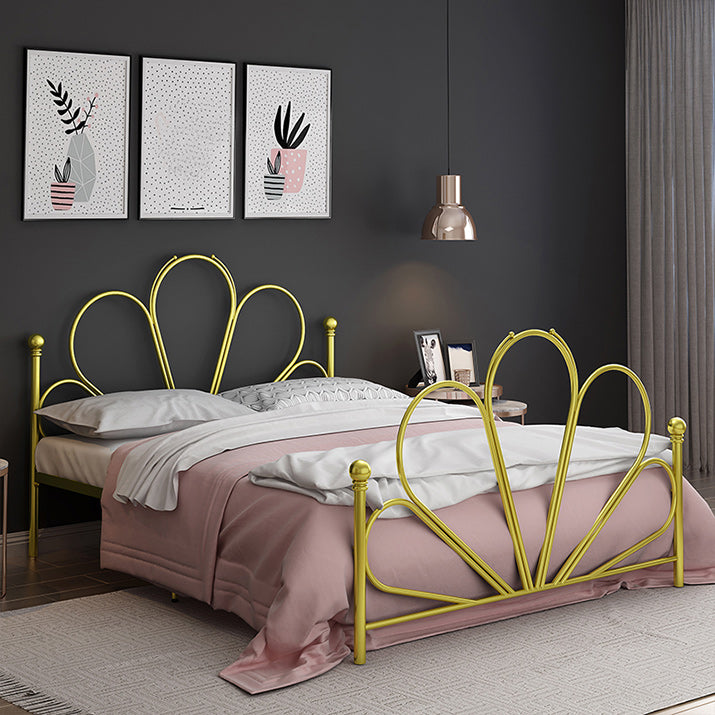 Metal High Open-Frame Bed Contemporary Wire-Grid Simple Bed Frame