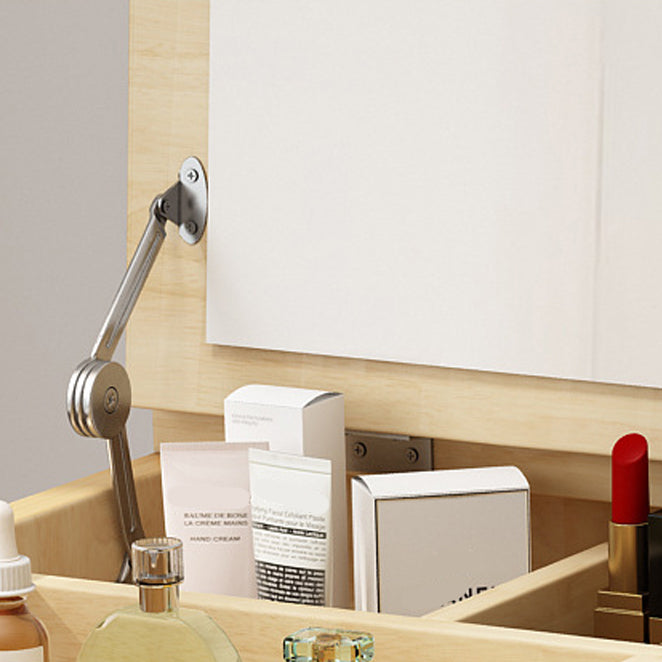 3-Drawer Bedroom Dressing Table Rubberwood Flip-Top Make-up Vanity