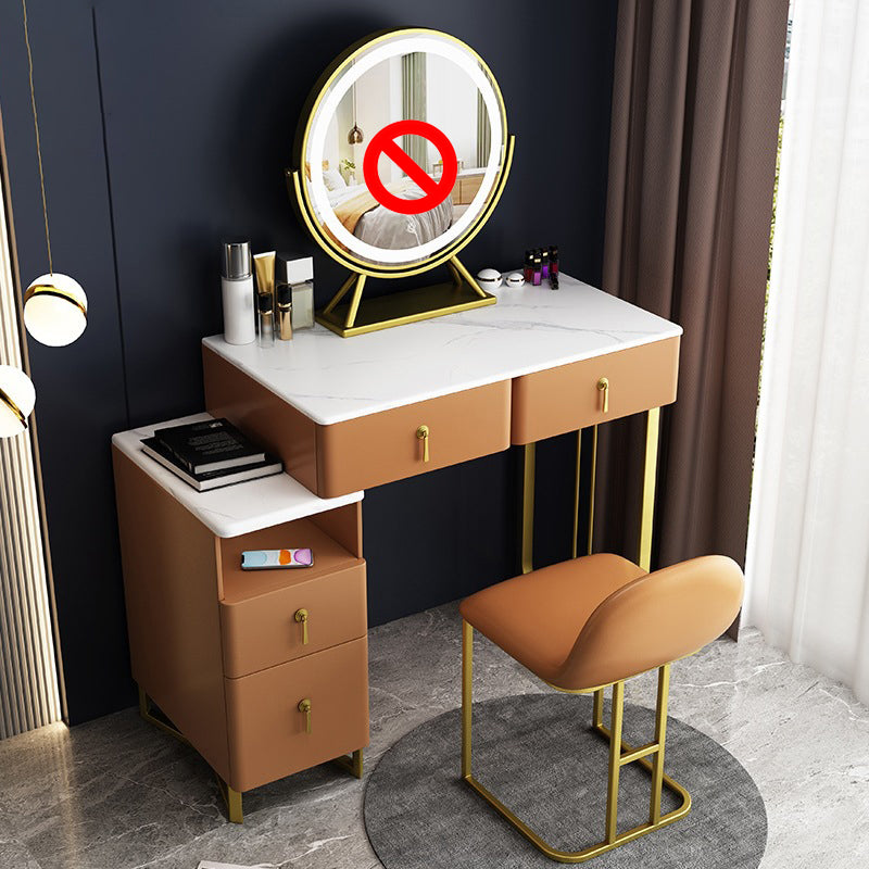 Bedroom Make-up Vanity 33.46" L Glam Dressing Table with 4 Drawers