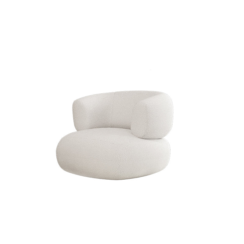 Sewn Pillow Back Standard Sofa Tuxedo Arm Seating in White and Khaki