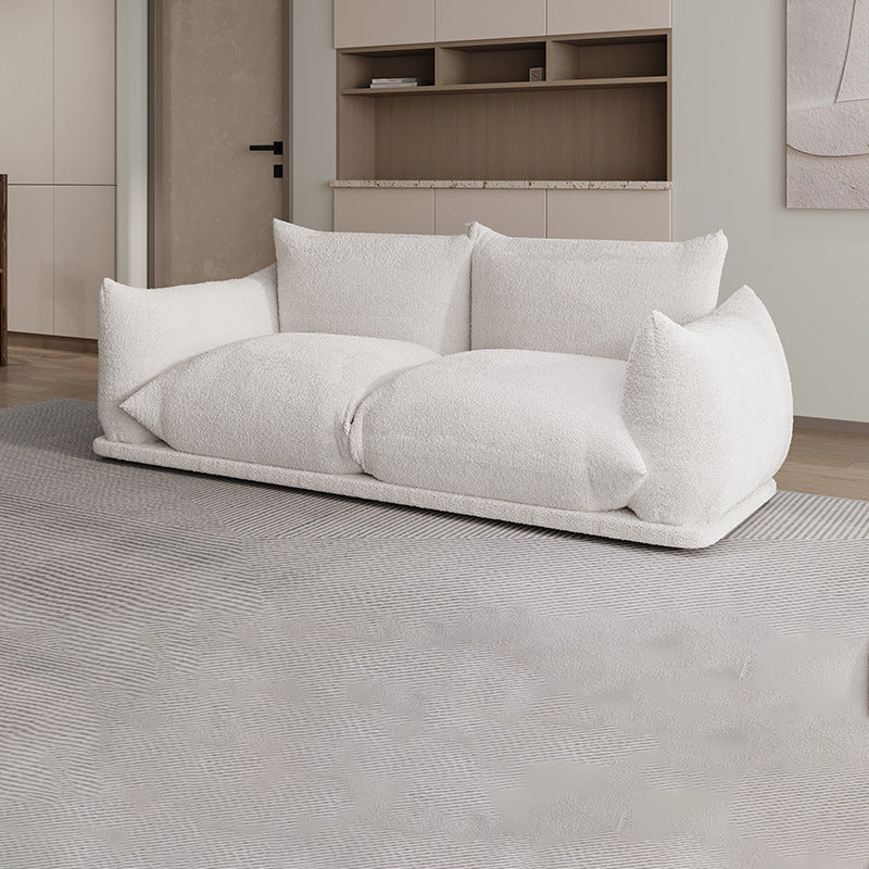 White Pillow Top Arm Sofa Stain Resistant Sewn Pillow Back Sofa