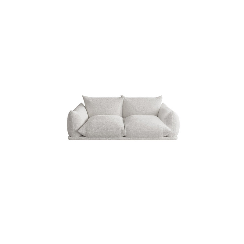 White Pillow Top Arm Sofa Stain Resistant Sewn Pillow Back Sofa