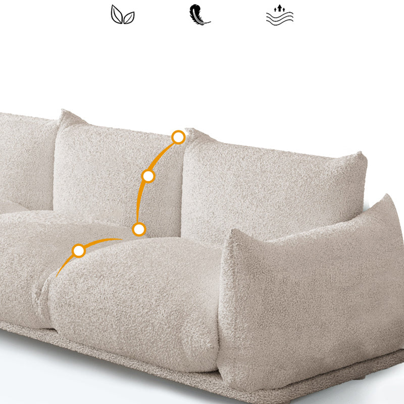 White Pillow Top Arm Sofa Stain Resistant Sewn Pillow Back Sofa