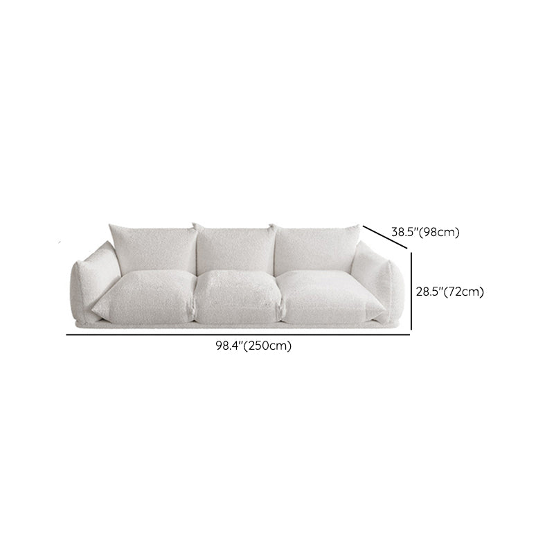 White Pillow Top Arm Sofa Stain Resistant Sewn Pillow Back Sofa