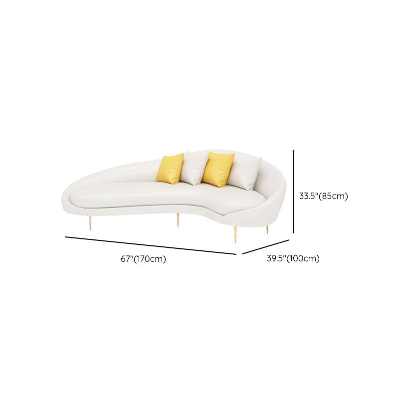 Faux Leather Seating Tight Back Tuxedo Arm Sofa Contemporary in Ivory