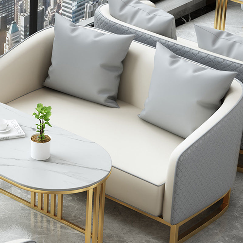 Genuine Leather Tuxedo Arm Sofa Contemporary Sofa for Living Room