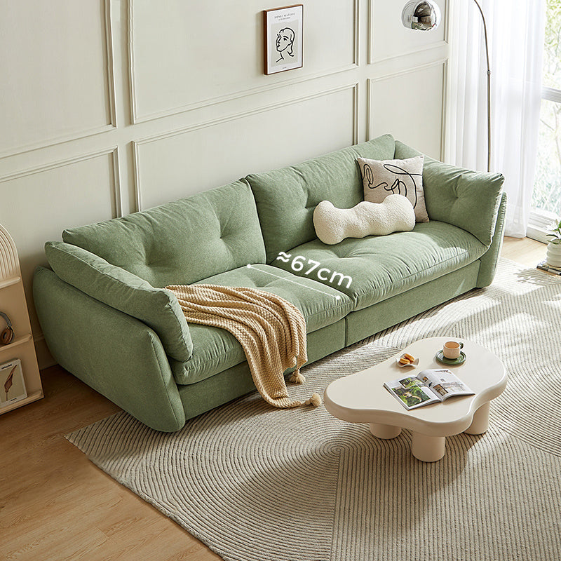 Flared Arm Sofa Standard Cushions Seating in Gold and Light-green