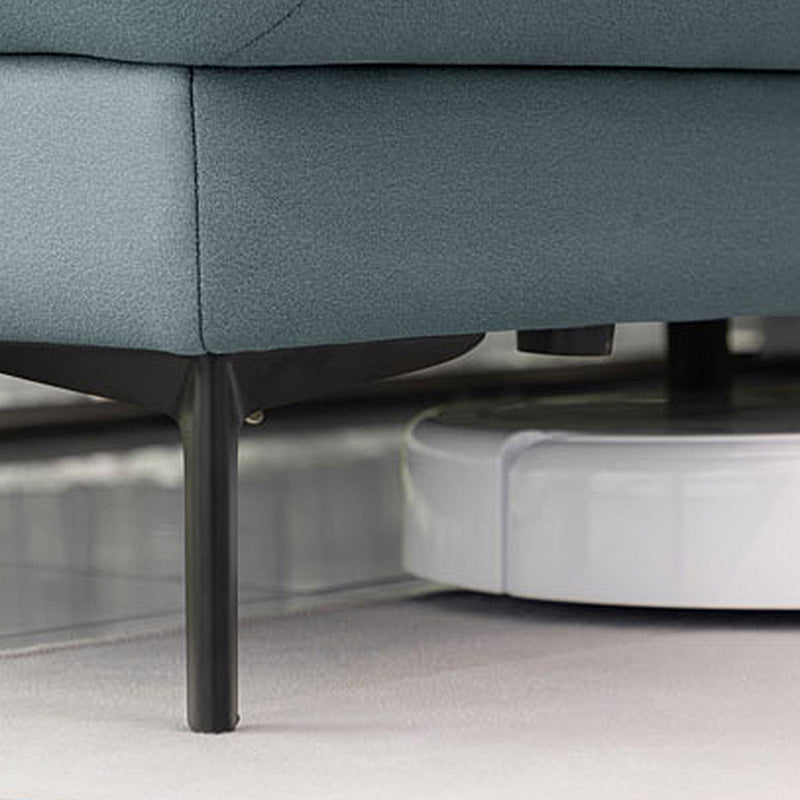 Light-grey and Blue-Gray Seating Cushions Standard Faux Leather Sofa