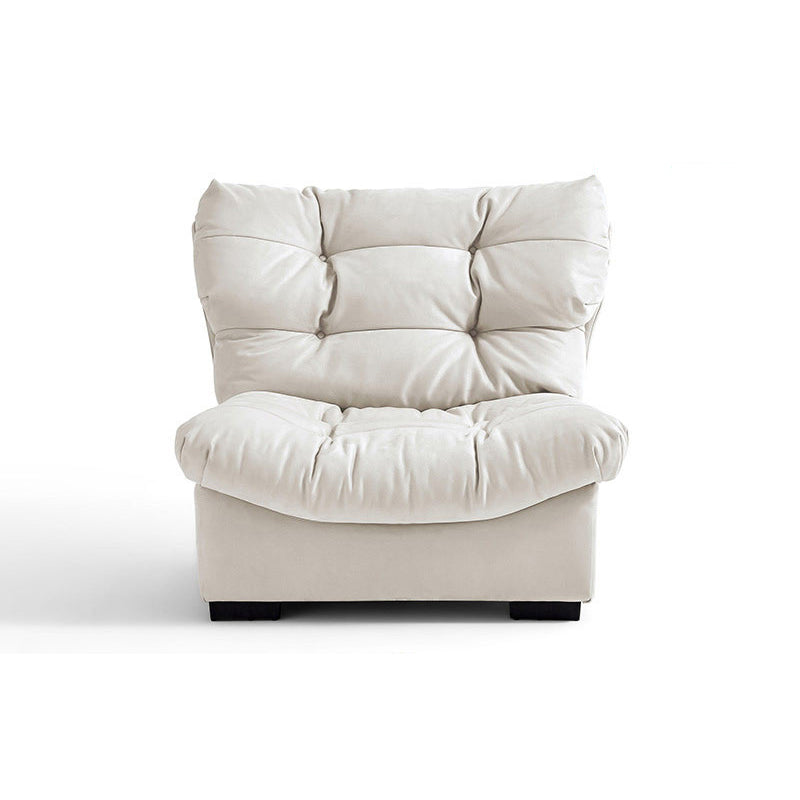 Contemporary Faux Leather Seating Biscuit Back Sofa for Apartment