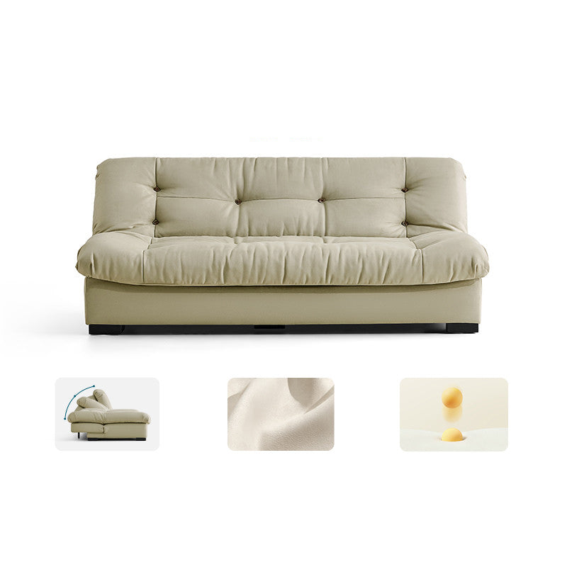 Contemporary Faux Leather Seating Biscuit Back Sofa for Apartment
