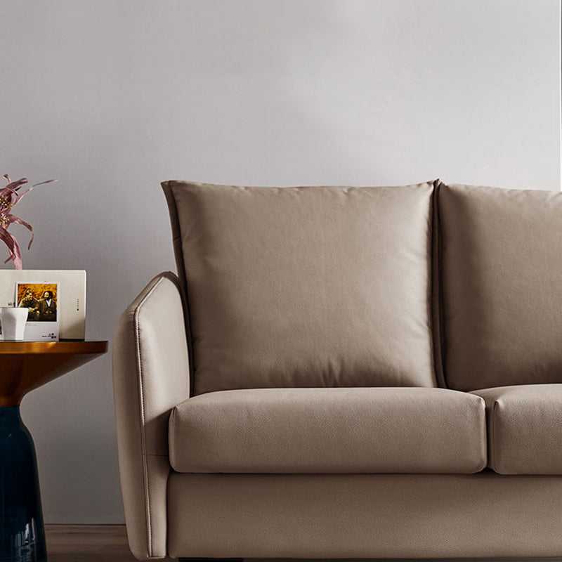 34.3" Wide Contemporary Style Sofa Faux Leather Seating with Pillows