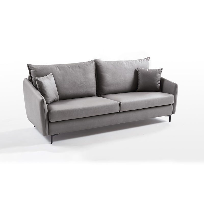 34.3" Wide Contemporary Style Sofa Faux Leather Seating with Pillows